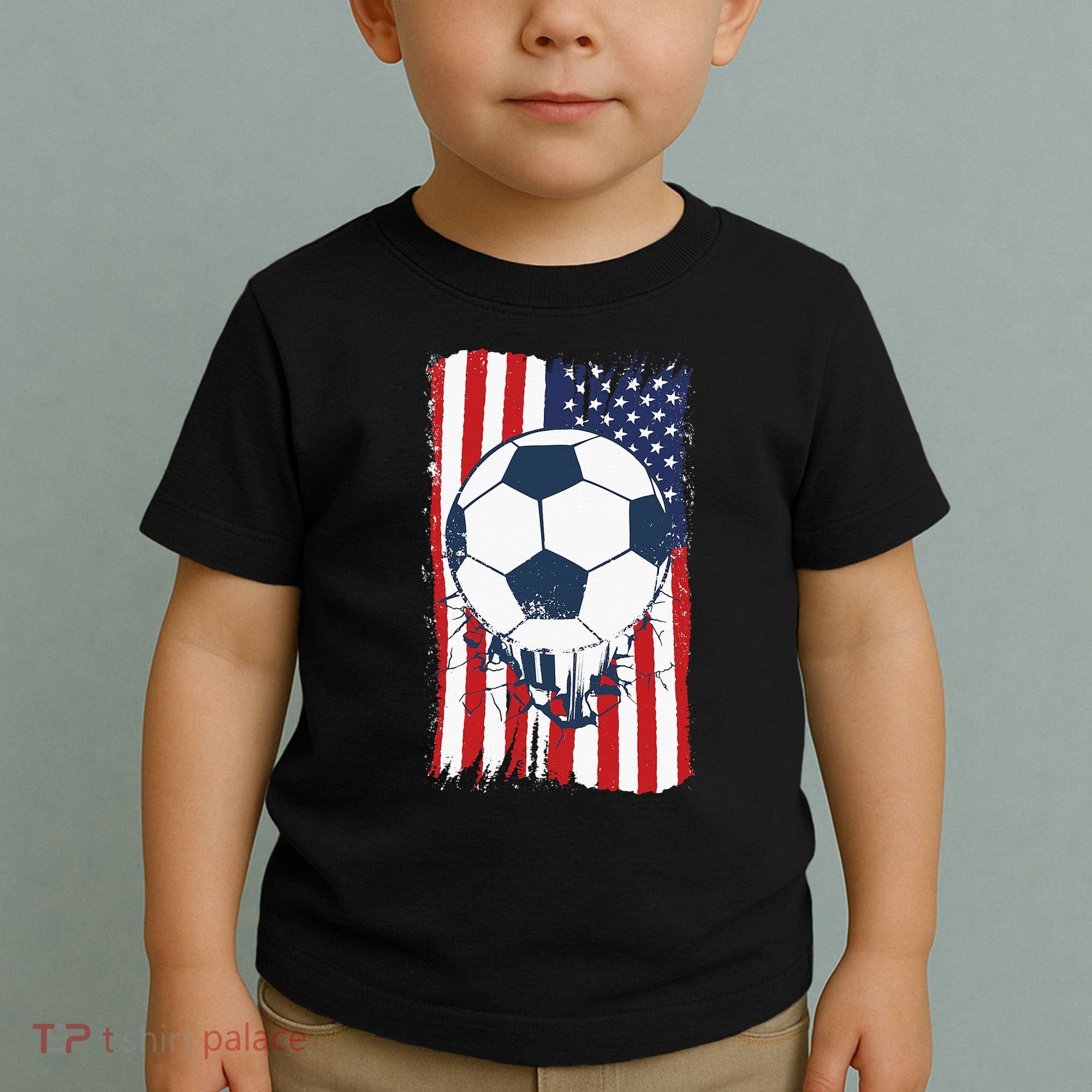 Soccer USA Flag, Soccer Ball Graphic Toddler T-Shirt