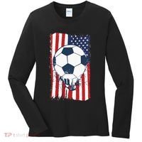 Soccer USA Flag, Soccer Ball Graphic Women's Long Sleeve Shirt thumb 0