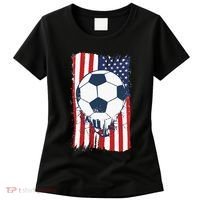 Soccer USA Flag, Soccer Ball Graphic Women's T-Shirt thumb 0
