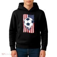 Soccer USA Flag, Soccer Ball Graphic Kids Hoodie thumb 4