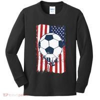 Soccer USA Flag, Soccer Ball Graphic Kids Long Sleeve Shirt thumb 0