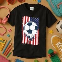 Soccer USA Flag, Soccer Ball Graphic Kids T-Shirt thumb 3