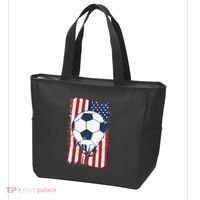 Soccer USA Flag, Soccer Ball Graphic Tote Bag thumb 3