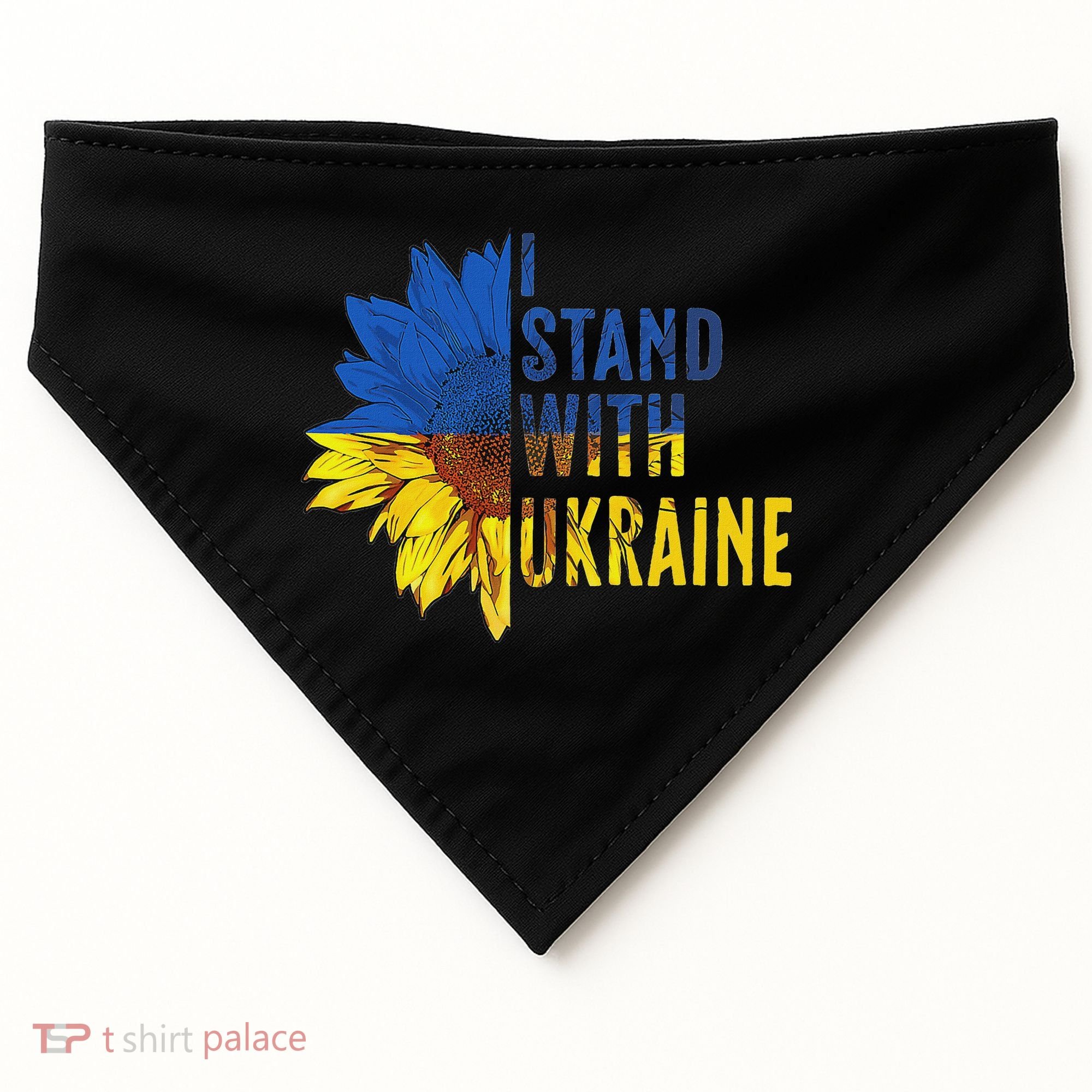 Sunflower Ukraine Flag I Stand With Ukraine USA-Made Doggie Bandana