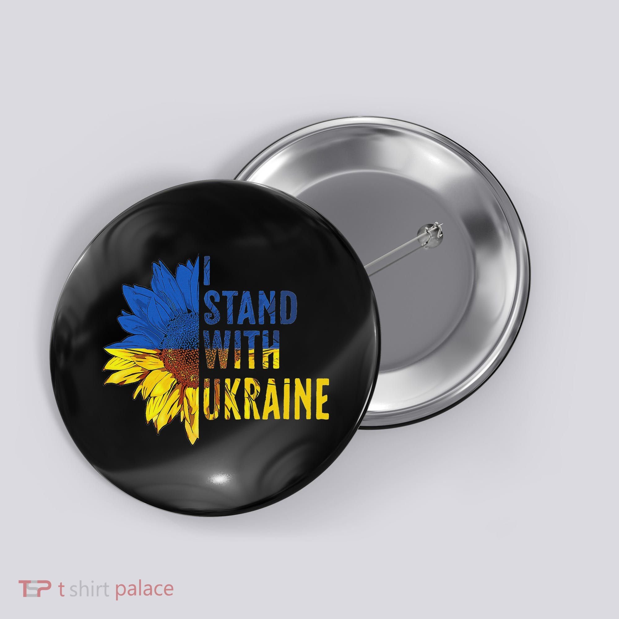 Sunflower Ukraine Flag I Stand With Ukraine Button