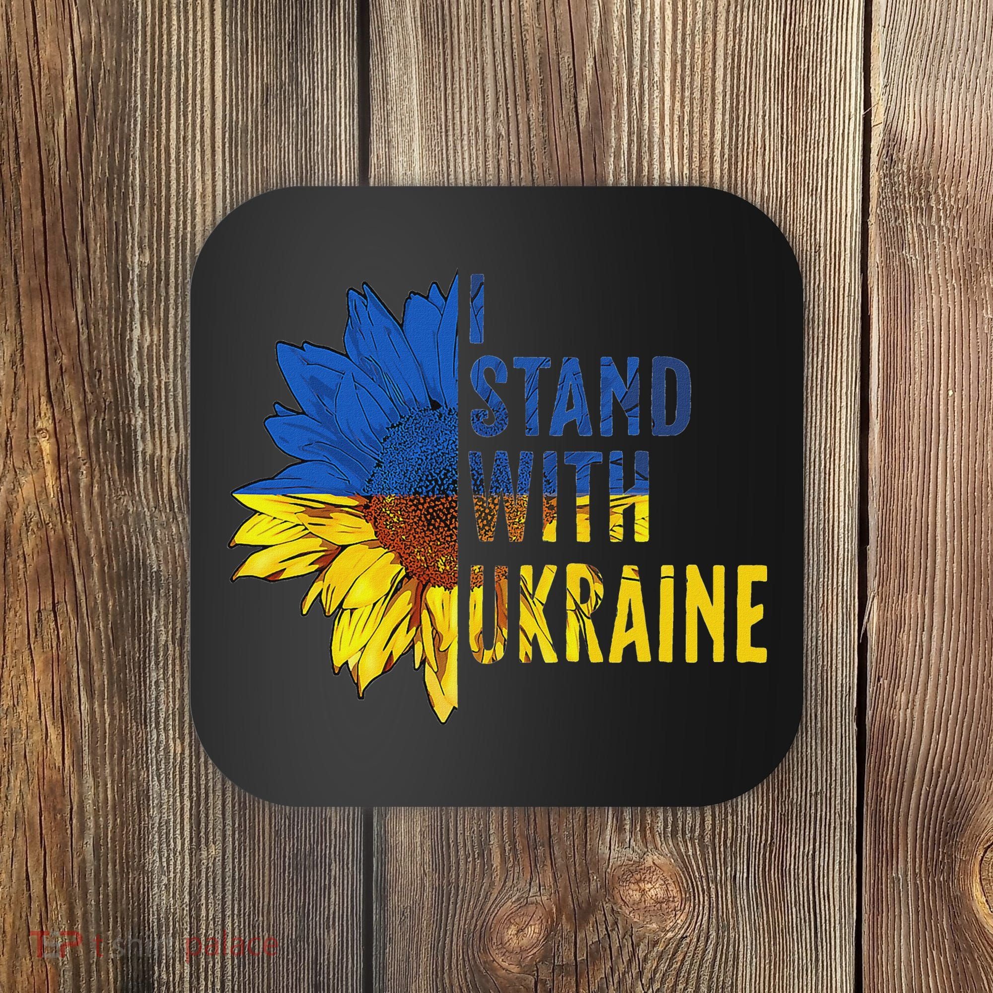 Sunflower Ukraine Flag I Stand With Ukraine Coaster
