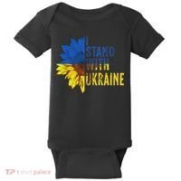 Sunflower Ukraine Flag I Stand With Ukraine Baby Bodysuit thumb 0