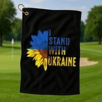 Sunflower Ukraine Flag I Stand With Ukraine Golf Towel thumb 1