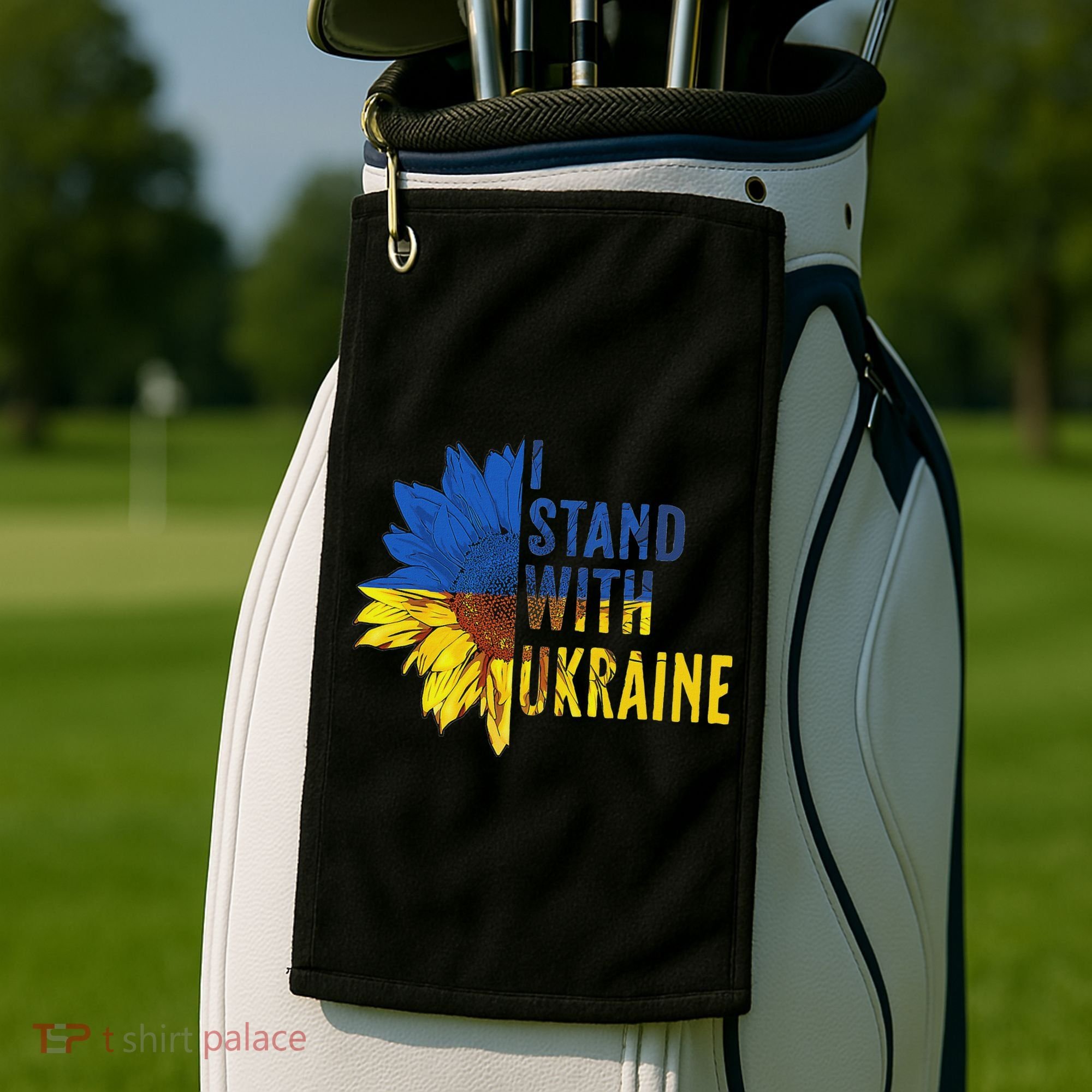 Sunflower Ukraine Flag I Stand With Ukraine Golf Towel