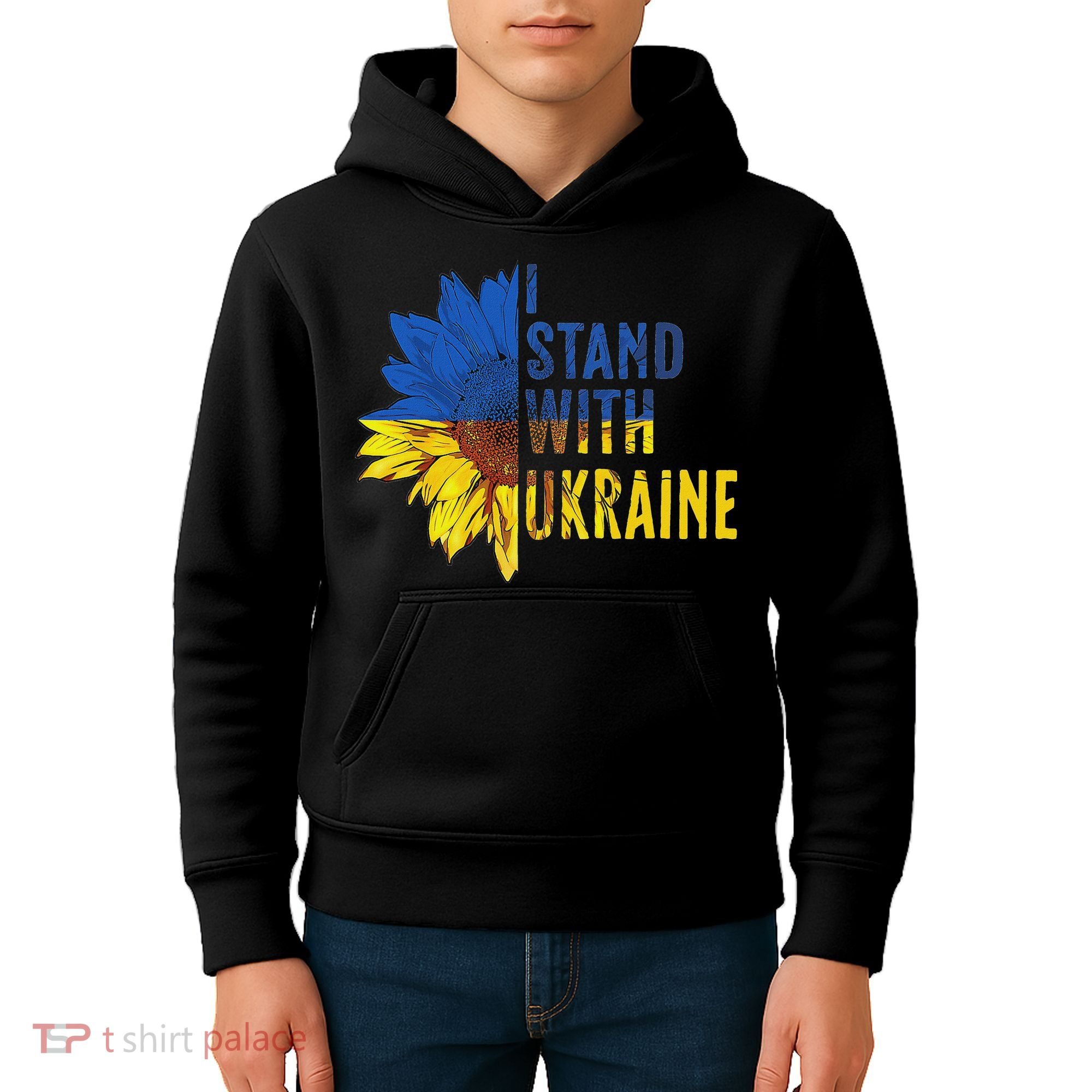 Sunflower Ukraine Flag I Stand With Ukraine Kids Hoodie