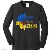 Sunflower Ukraine Flag I Stand With Ukraine Kids Long Sleeve Shirt thumb 0