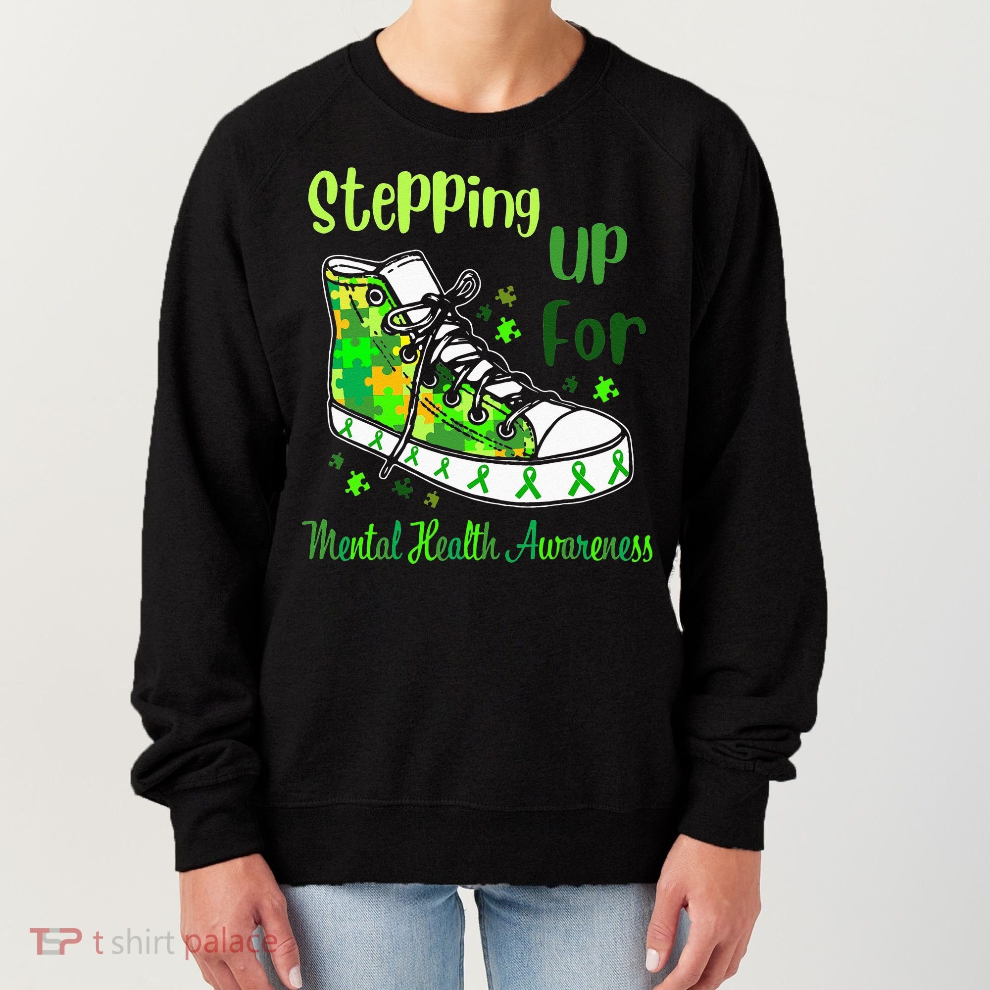 Stepping Up For Mental Health Awareness Shoes Women's Sweatshirt