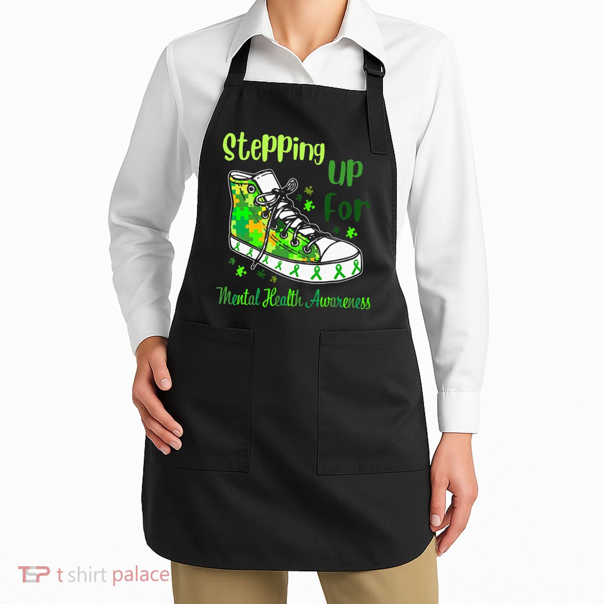 Stepping Up For Mental Health Awareness Shoes Apron
