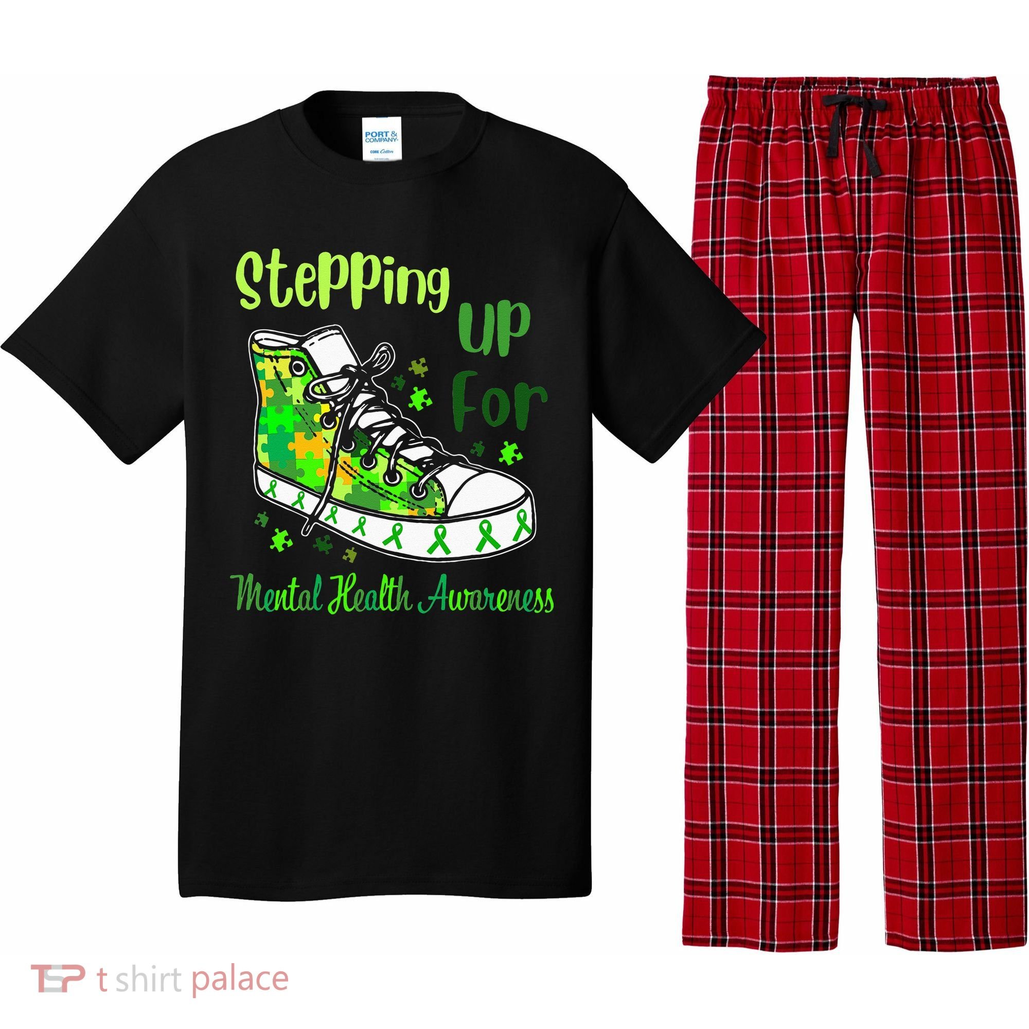 Stepping Up For Mental Health Awareness Shoes Pajama Set