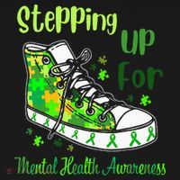 Stepping Up For Mental Health Awareness Shoes Women's Hoodie thumb 2