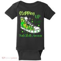 Stepping Up For Mental Health Awareness Shoes Baby Bodysuit thumb 0