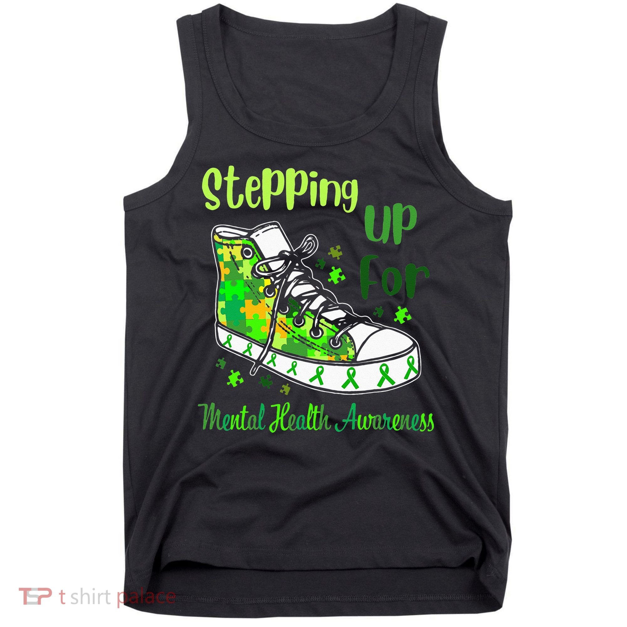 Stepping Up For Mental Health Awareness Shoes Tank Top