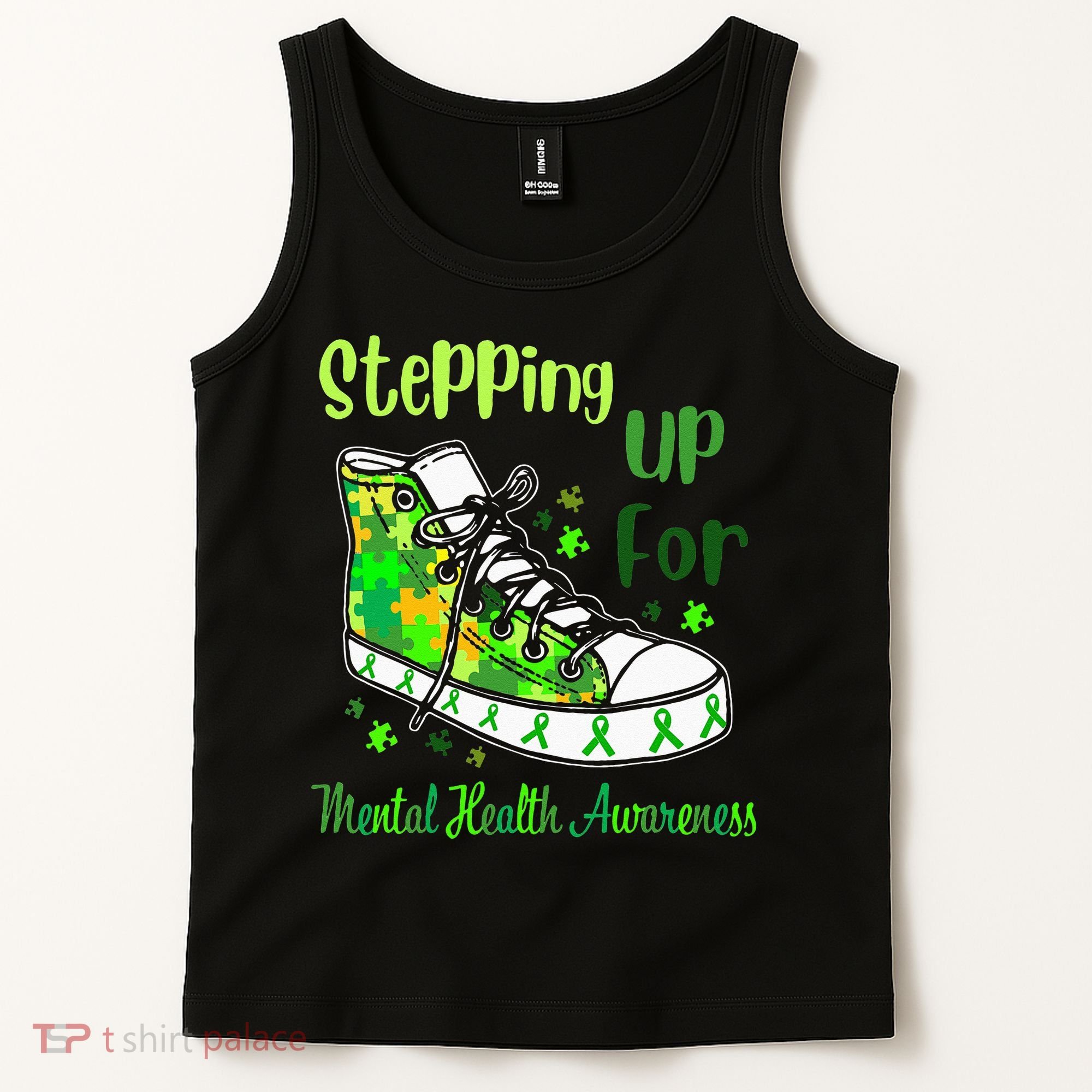 Stepping Up For Mental Health Awareness Shoes Tank Top