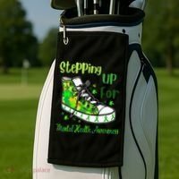 Stepping Up For Mental Health Awareness Shoes Golf Towel thumb 2