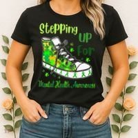 Stepping Up For Mental Health Awareness Shoes Women's T-Shirt thumb 2