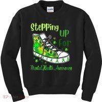 Stepping Up For Mental Health Awareness Shoes Kids Sweatshirt thumb 0