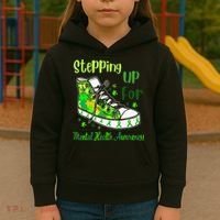 Stepping Up For Mental Health Awareness Shoes Kids Hoodie thumb 3