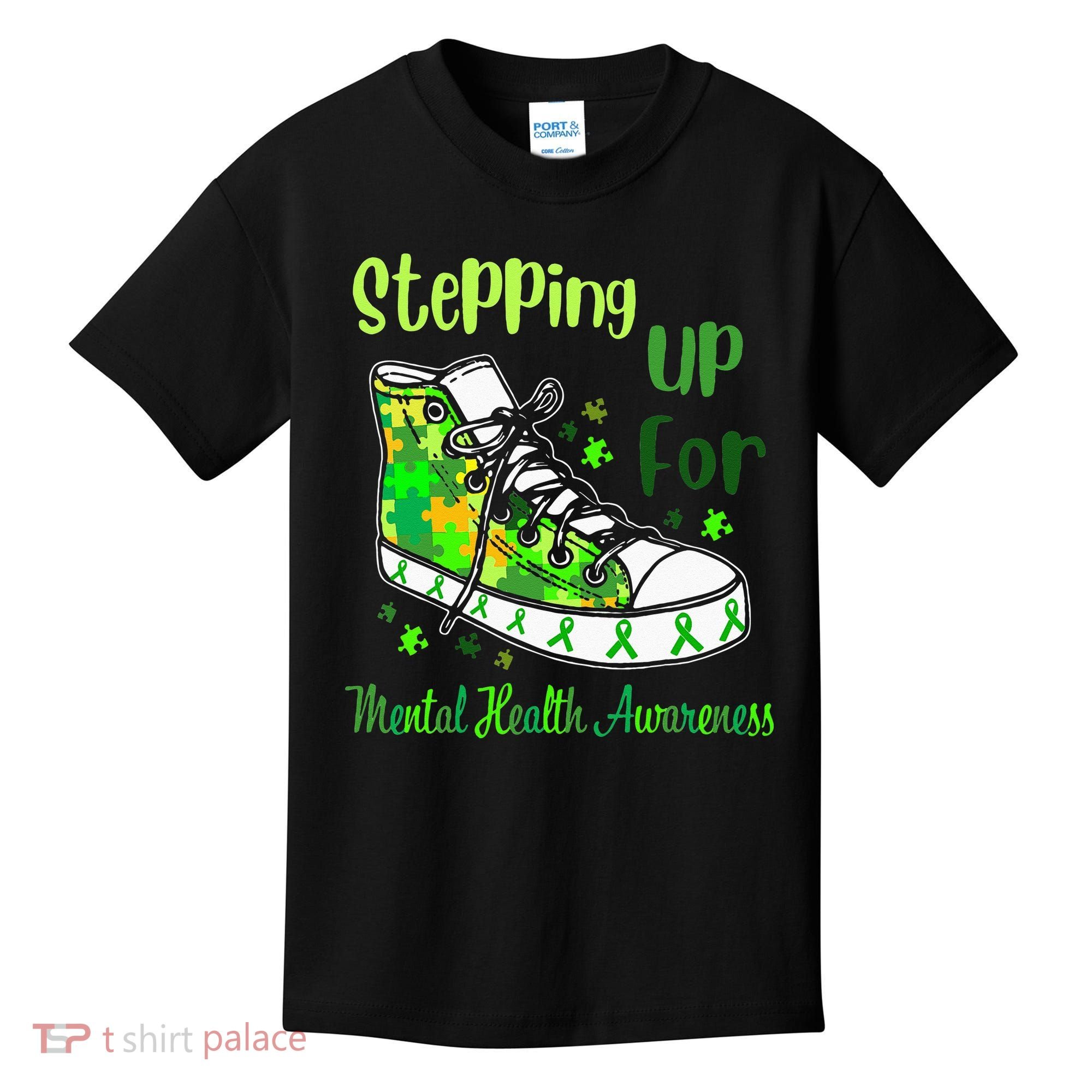 Stepping Up For Mental Health Awareness Shoes Kids T-Shirt