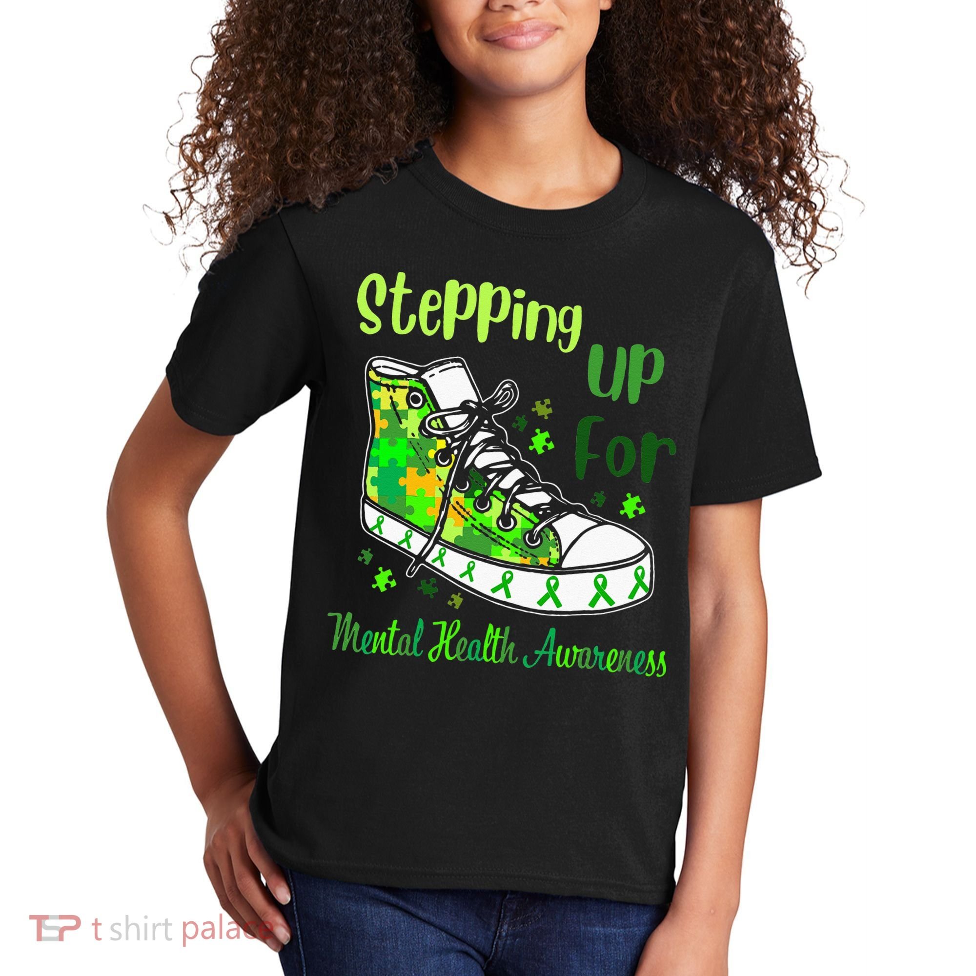 Stepping Up For Mental Health Awareness Shoes Kids T-Shirt