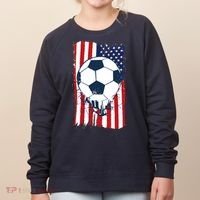 Soccer USA Flag Soccer Ball Graphic Women's Sweatshirt thumb 0