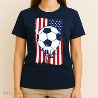 Soccer USA Flag Soccer Ball Graphic T-Shirt thumb 4
