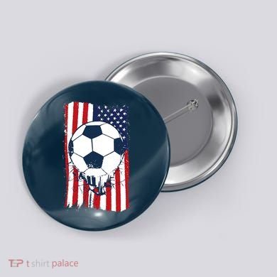 Soccer USA Flag Soccer Ball Graphic Button