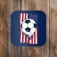 Soccer USA Flag Soccer Ball Graphic Coaster thumb 0