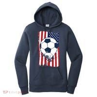 Soccer USA Flag Soccer Ball Graphic Women's Hoodie thumb 0