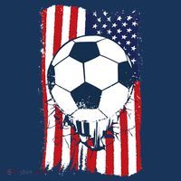 Soccer USA Flag Soccer Ball Graphic Women's Hoodie thumb 2
