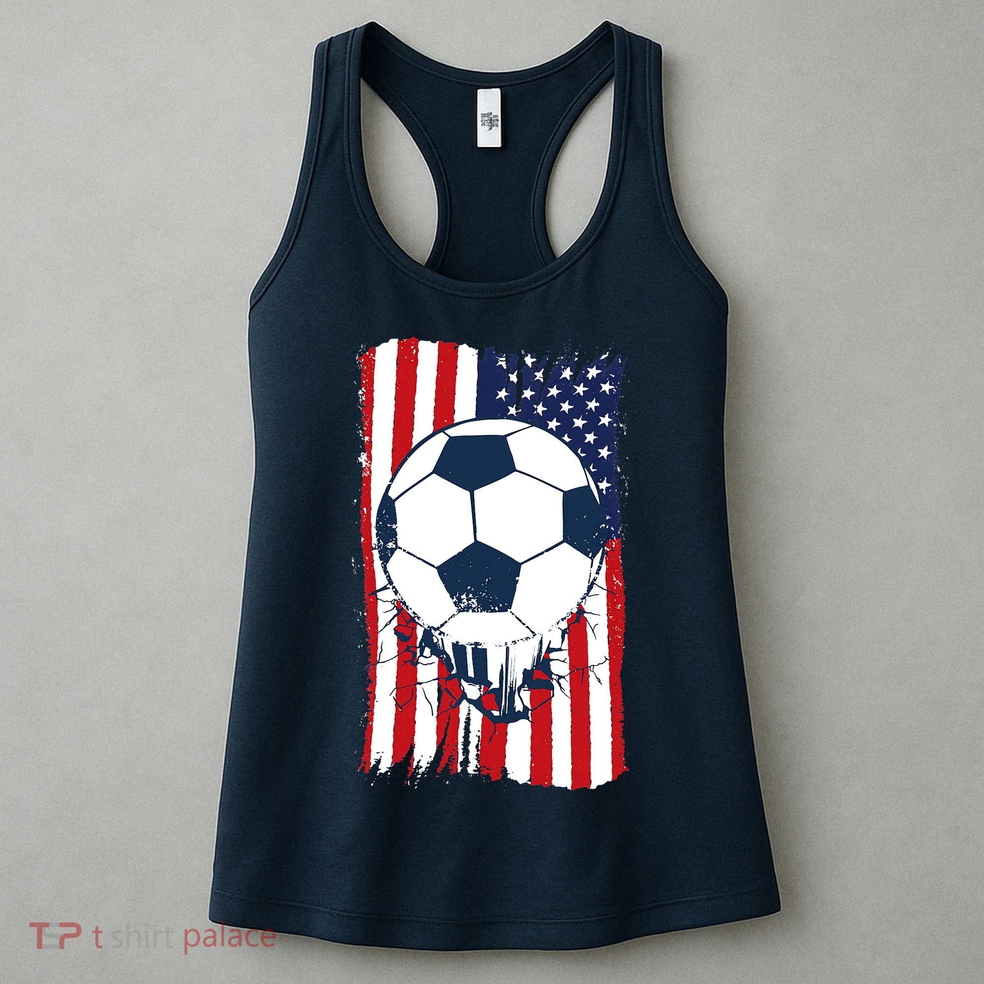 Soccer USA Flag Soccer Ball Graphic Women's Tank Top