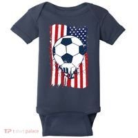 Soccer USA Flag Soccer Ball Graphic Baby Bodysuit thumb 0