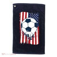Soccer USA Flag Soccer Ball Graphic Golf Towel thumb 0