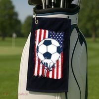 Soccer USA Flag Soccer Ball Graphic Golf Towel thumb 2