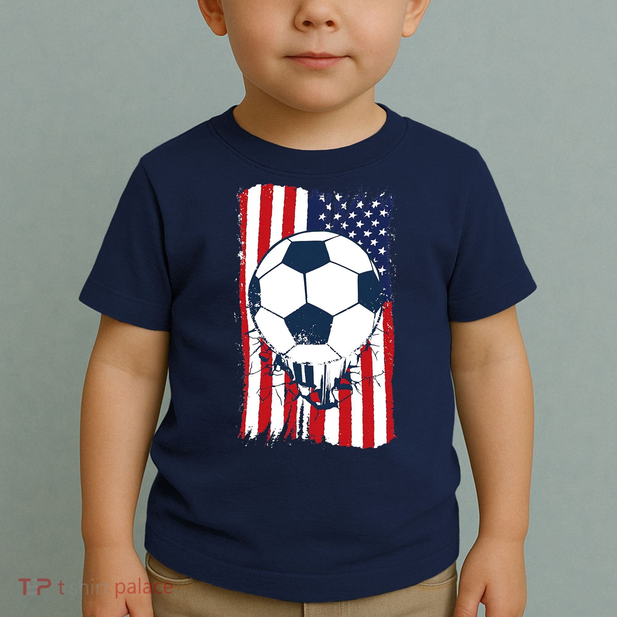 Soccer USA Flag Soccer Ball Graphic Toddler T-Shirt