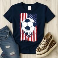 Soccer USA Flag Soccer Ball Graphic Women's T-Shirt thumb 3