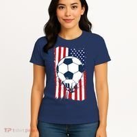 Soccer USA Flag Soccer Ball Graphic Women's T-Shirt thumb 4