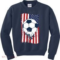 Soccer USA Flag Soccer Ball Graphic Kids Sweatshirt thumb 0