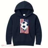 Soccer USA Flag Soccer Ball Graphic Kids Hoodie thumb 0