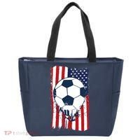 Soccer USA Flag Soccer Ball Graphic Tote Bag thumb 0