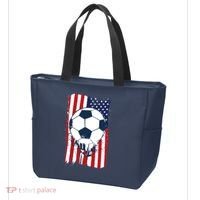 Soccer USA Flag Soccer Ball Graphic Tote Bag thumb 3