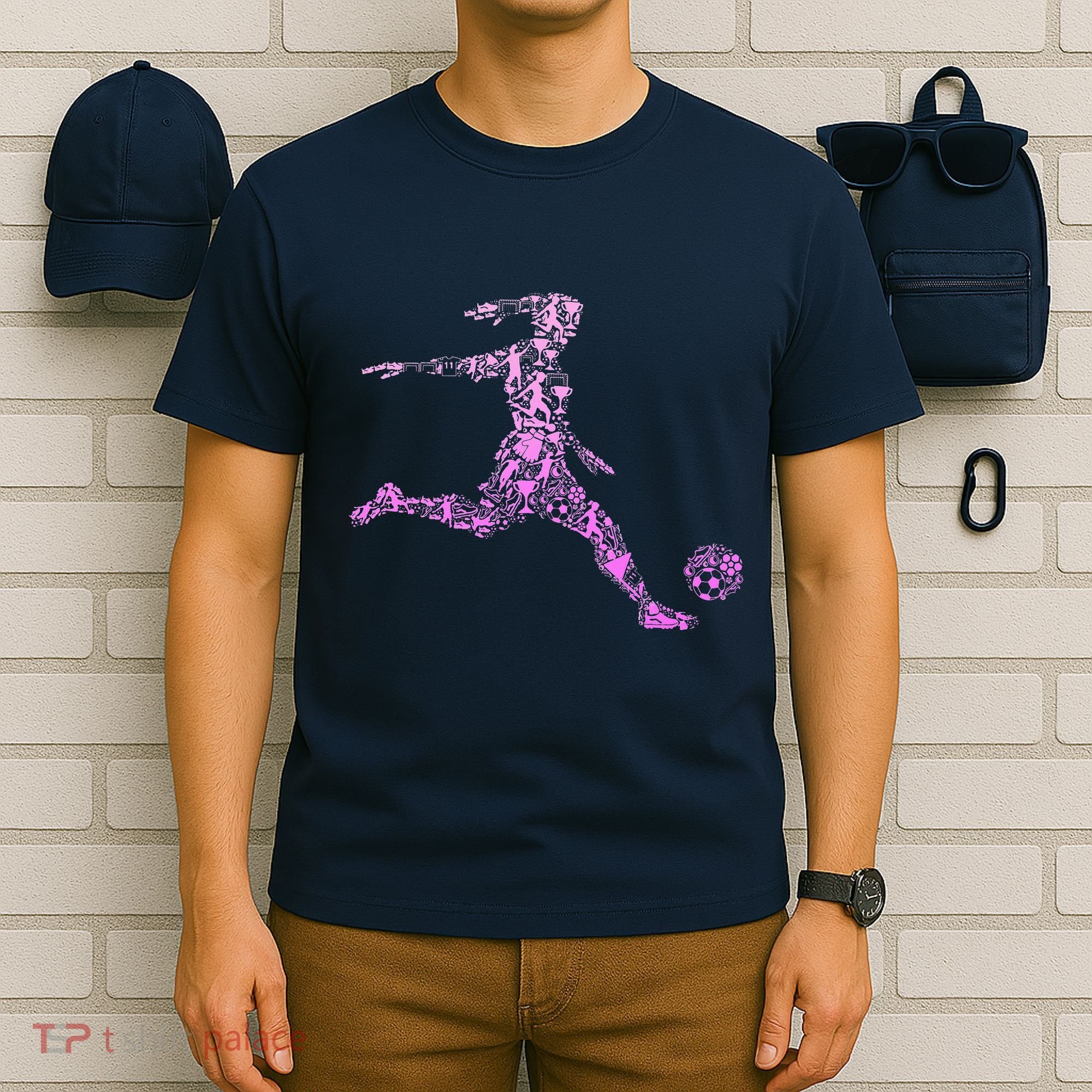Soccer USA Flag Soccer Ball Graphic T-Shirt