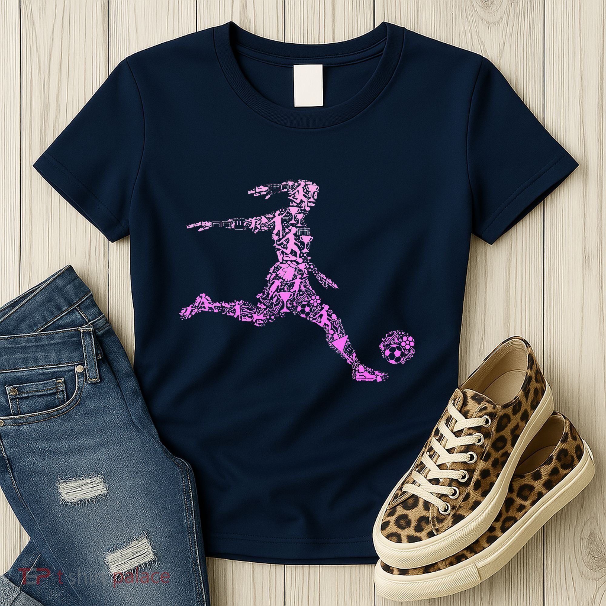 Soccer USA Flag Soccer Ball Graphic Women's T-Shirt
