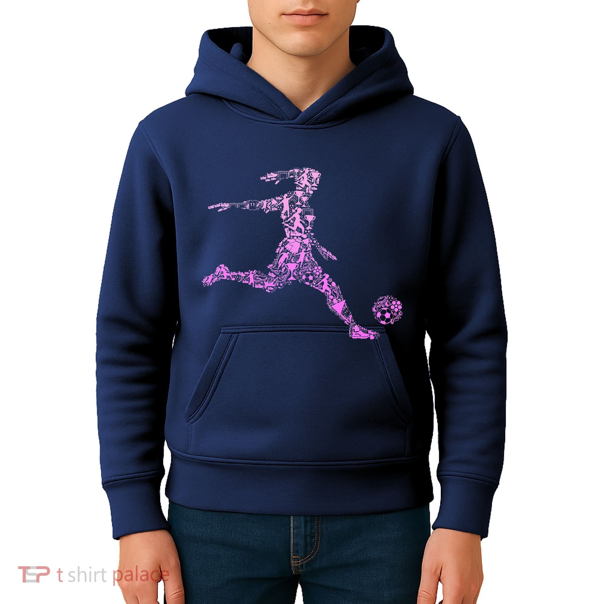 Soccer USA Flag Soccer Ball Graphic Kids Hoodie
