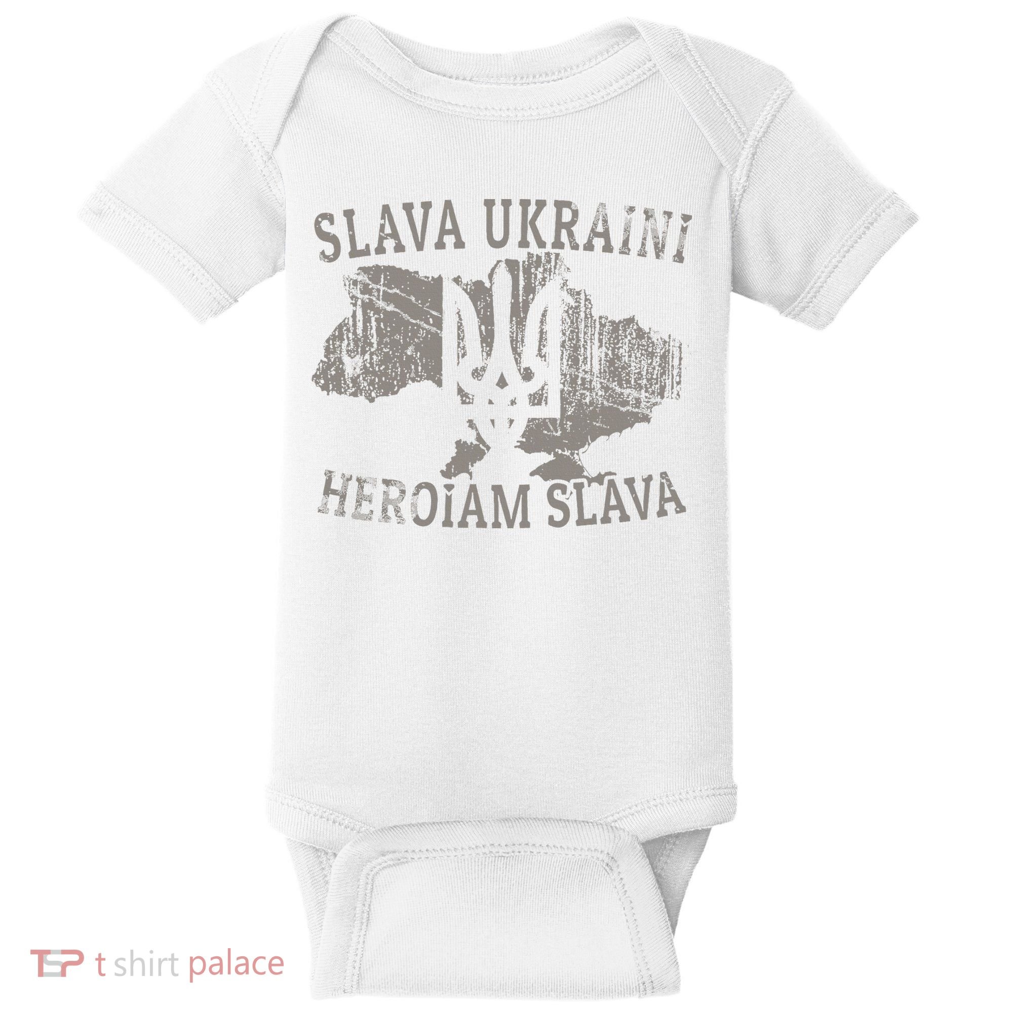 Slava Ukraini Glory To Ukraine Ukrainian Tryzub Zelensky Baby Bodysuit
