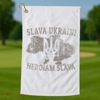 Slava Ukraini Glory To Ukraine Ukrainian Tryzub Zelensky Golf Towel thumb 1